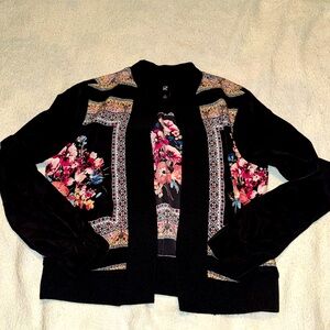 Like new open front floral print jacket
